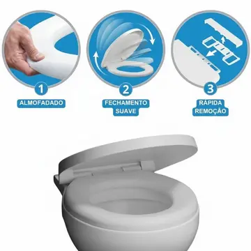 Assento Sanitário Oval Soft Close Branco Astra 3