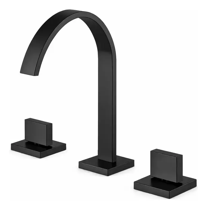 Torneira De Luxo Sollux Slim Bicomando, Preta Fosca