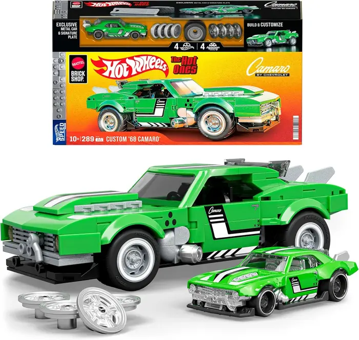 Kit de Montar Camaro Custom 68 Escala 1:32 com Adesivos - Mattel Brick Shop