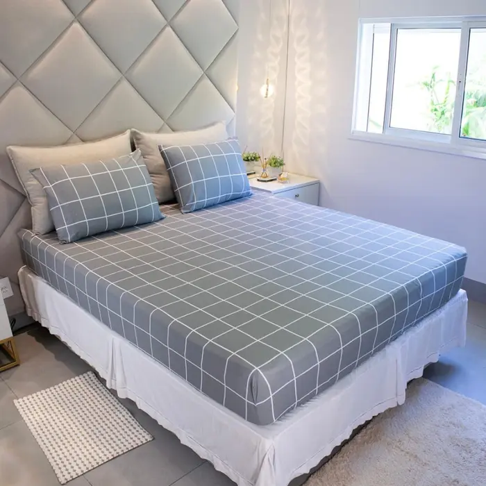 Jogo de Lençol Cama Casal 3 Peças Estampado 100% Algodão Cozzilar Modelo 11