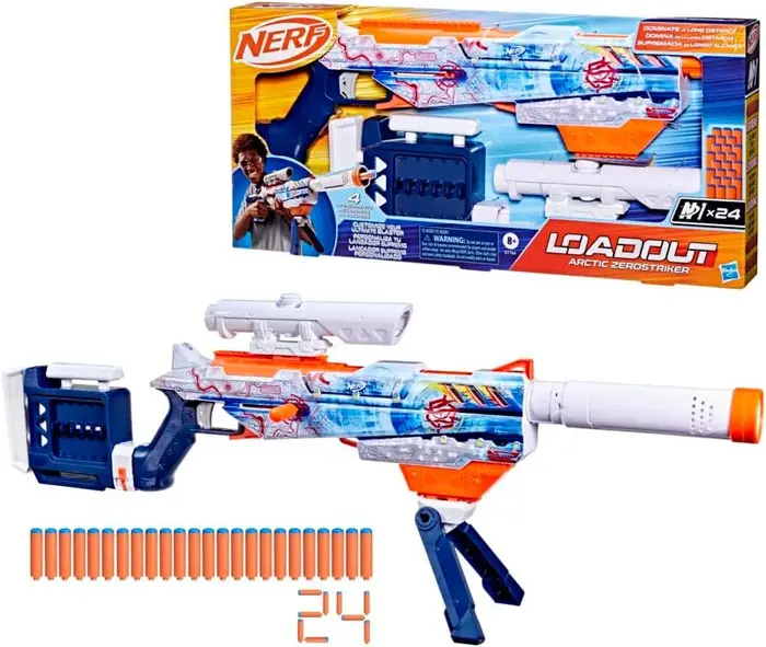 Nerf Loadout Arctic Zerostriker Lançador com 4 Acessórios