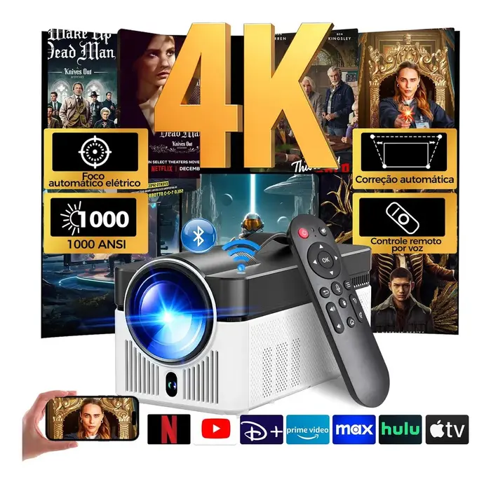 Projetor Magcubic HY450 LED Full HD 1080p com Android e Wi-Fi 6