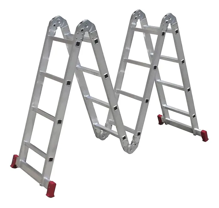 Escada Multifuncional Botafogo ESC0293 Alumínio 4x4 16 Degraus