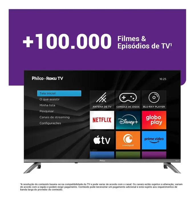 Smart TV 32 Philco P32CRB Roku TV LED HDR10 Dolby Audio