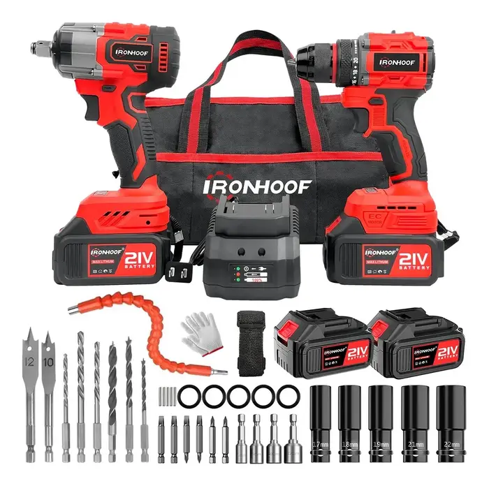 Kit Furadeira e Parafusadeira Chave de Impacto Brushless Ironhoof
