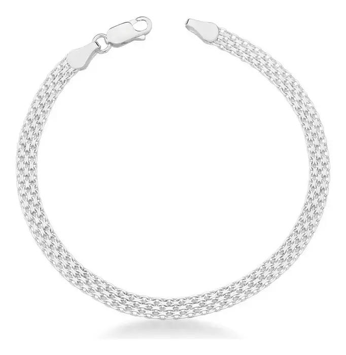 Pulseira Masculina Prata 925 Bismark Esteira 4,7mm - Argennti - 19 cm