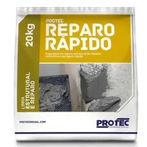 Argamassa para Reparo Estrutural Secagem Rápida Cinza 20Kg Protec