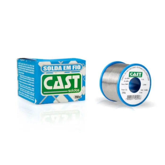 Solda em Fio 1,0MM 189 Fluxo MSX 10 250G Liga 60SN/40PB Carr. Azul