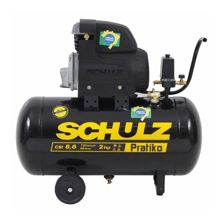 Motocompressor CSI 50L 8,6 pés 120LBS 2HP Pratiko Schulz