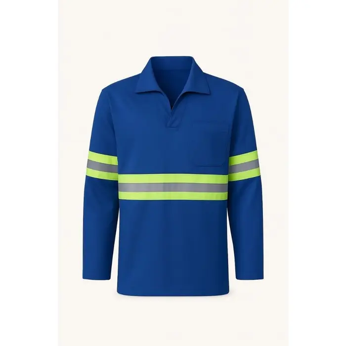 Camisa Brim Azul Refletiva Manga Longa Tockformes
