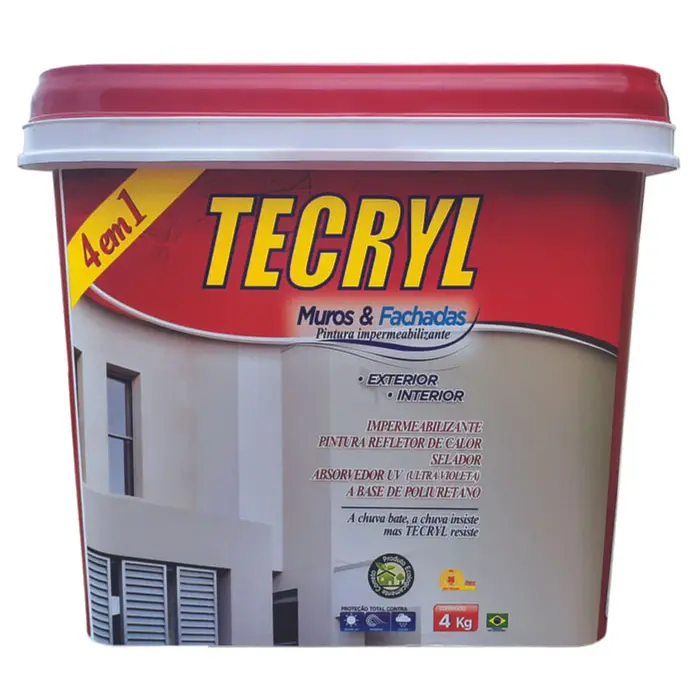 Tinta Impermeabilizante Fosco Muros eamp; Fachadas 4Kg Tecryl