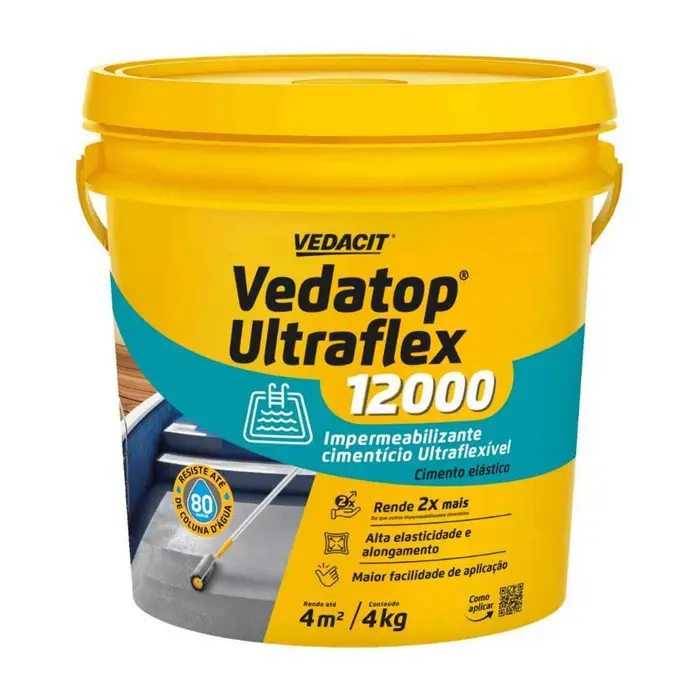 Vedatop Ultraflex 12000 Impermeabilizante Cimento Elástico 4kg