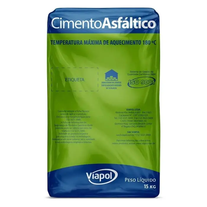 Cimento Asfáltico em Bloco NBR II Preto 15Kg Viapol