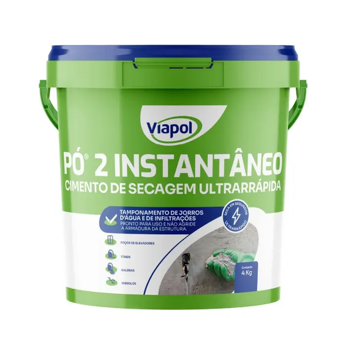 ViapolSeca Pó 2 Instantâneo Ultra-Rápido 4kg Viapol