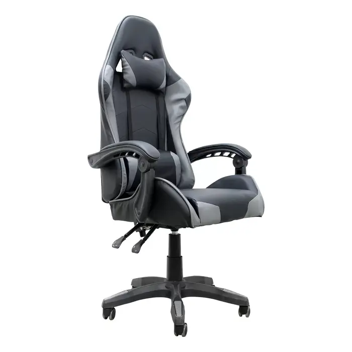 Cadeira Gamer Base Giratória Reclinável em Couro