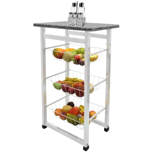Fruteira Capri com Tampo de Granito e 3 Cestos