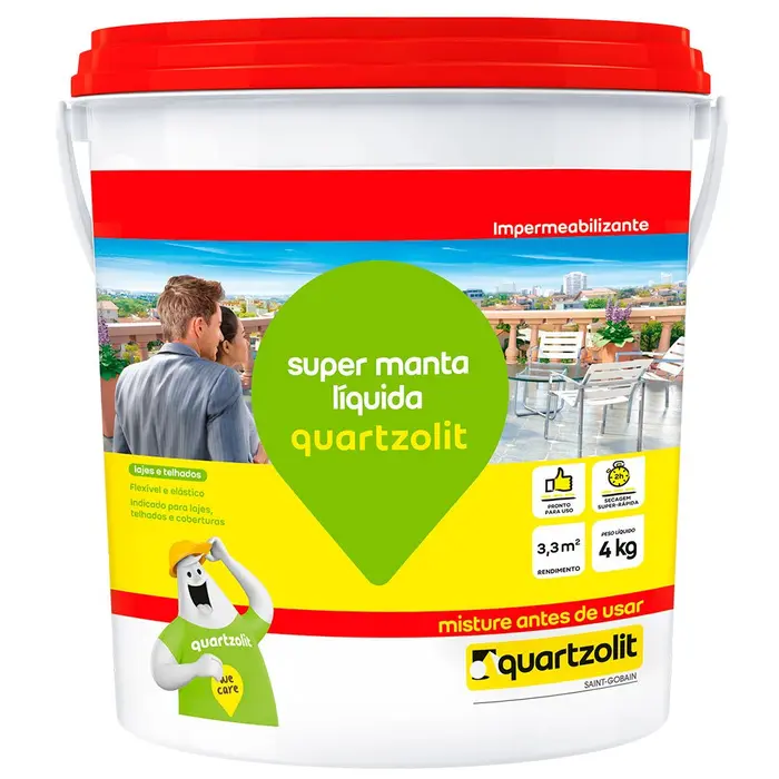Impermeabilizante Branco Super Manta Líquida 4kg QUARTZOLIT-311700334053