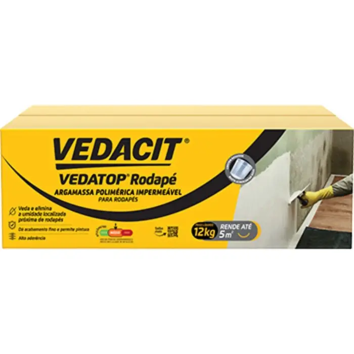 Argamassa Polimérica Impermeável Branca Vedatop Rodapé 12kg VEDACIT-112001