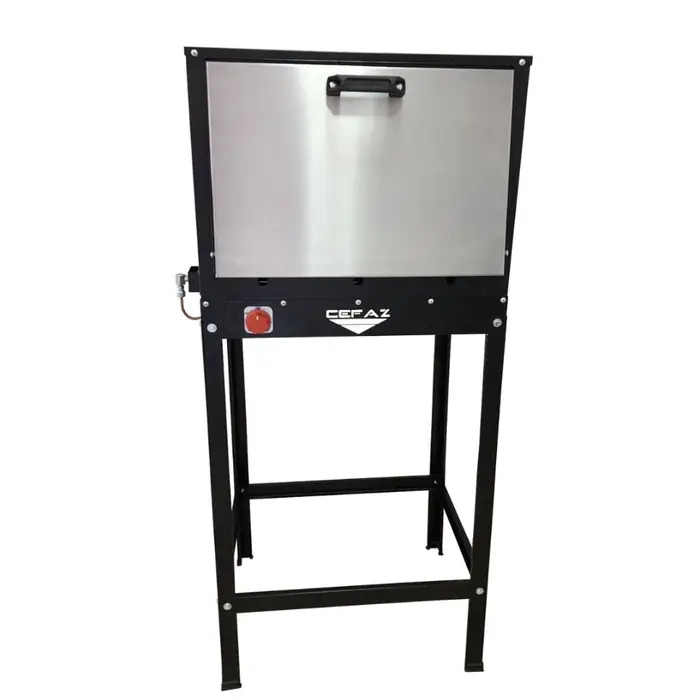 Forno Industrial FRG-09 Médio Alta Pressão a Gás GLP 80L Tampa Inox com Cavalete CEFAZ-FRG-09