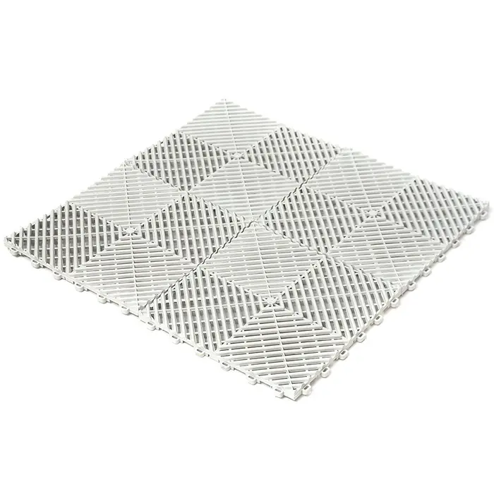 Piso Modular Automotivo Branco Estrado 30x30cm e Vestiário com 22 Peças VITÓRIA-RÉGIA-BRANCOKIT22