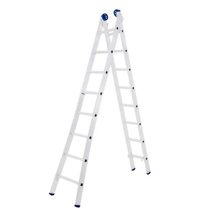 Escada Extensível 3 em 1 2 x 8 Degraus em Alumínio MOR-5204