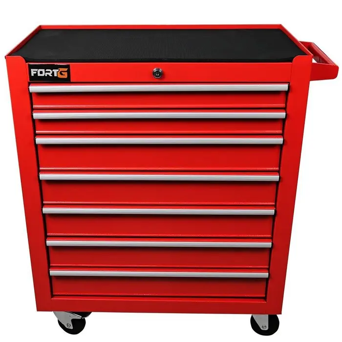 Carrinho de Ferramentas Vermelho 7 Gavetas Com 49 Peças + 2 Jogos de Chave Allen FORTGPRO-FG8843