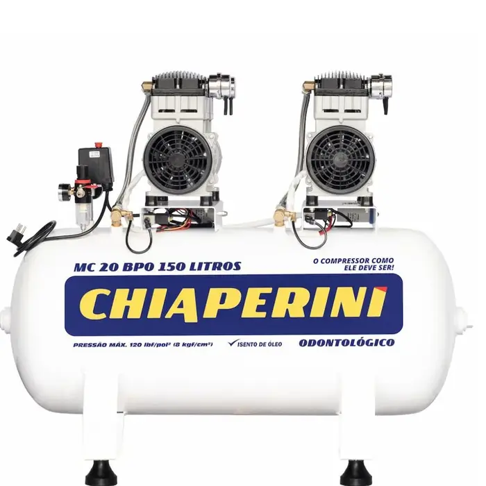 Motocompressor Odontológico 20 Pés 150L Isento de Óleo 220V CHIAPERINI-21235
