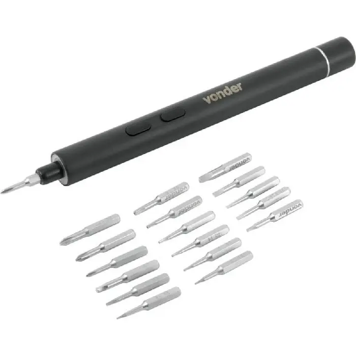 Parafusadeira de Precisão 60HZ 5/32Pol a Bateria com Carregador USB e Acessórios VONDER-6001003700