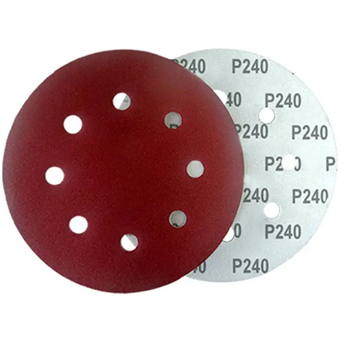 Disco de Lixa 180mm com 8 Furos Grão 240 com 50 Unidades NAUBER-124