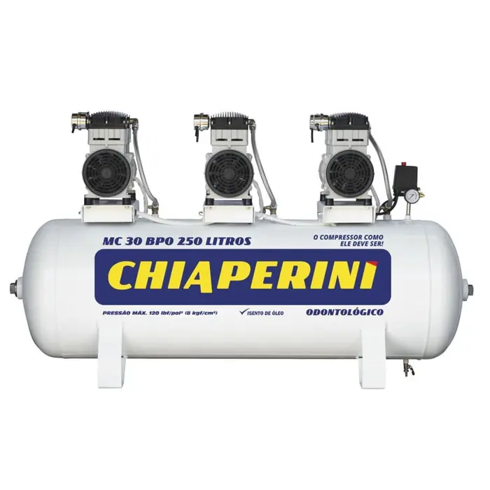Compressor de Ar Odontológico 250L 2HP 220V Chiaperini MC 30 BPO